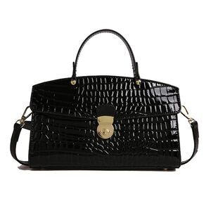8837 Faux Patent Leather Evening Handbags and Purses Retro Small Satchel
